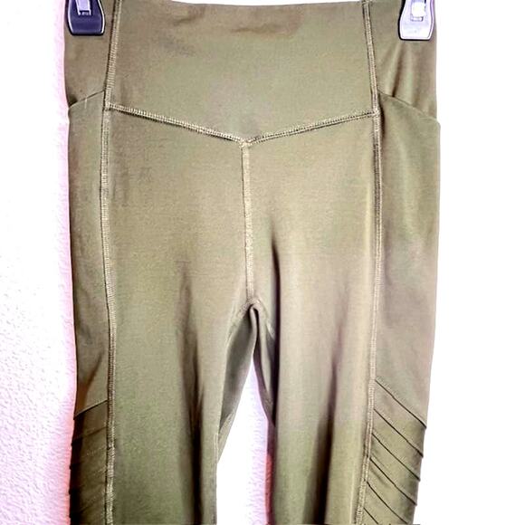 All in Motion High Waisted Moto Leggings Army Green X-Small - Picture 3 of 10